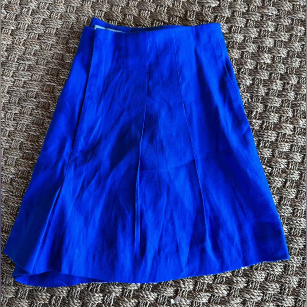Antonio Melani Téllez Pleated Linen Cobalt Blue Shorts Size 8 - Picture 10 of 11